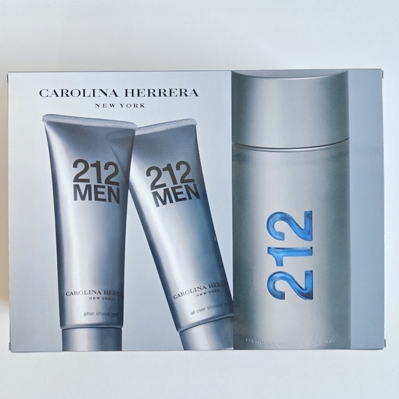 New Carolina Herrera 212 Men 3 Piece Gift Set - New In Box - Picture 1 of 4